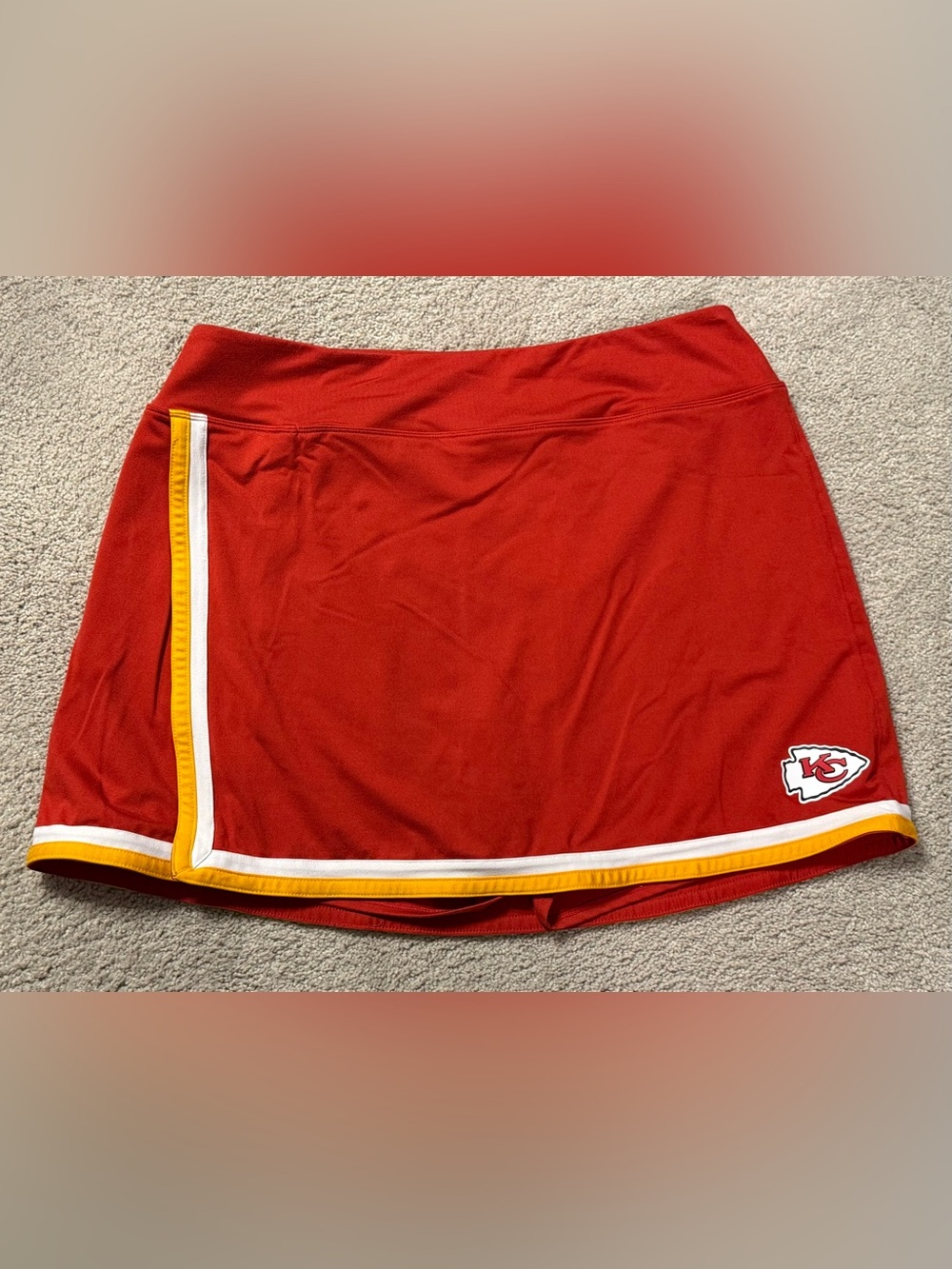 Mitchell & Ness Women’s 2X - KC Chiefs Red Athletic Mini Skort White Yellow Trim